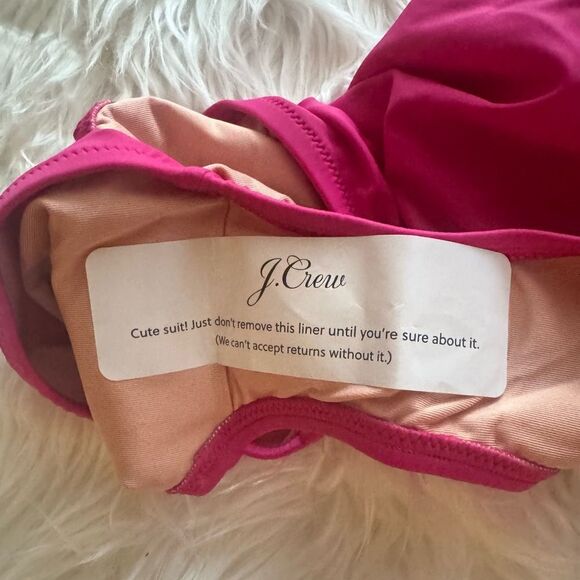 NWT J. Crew Ruched V-neck One-Piece in Radiant Fuschia - Picture 11 of 12